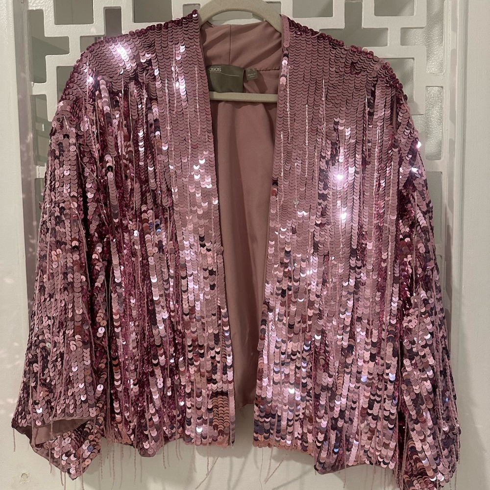 ASOS Blush Pink Sequin Jacket